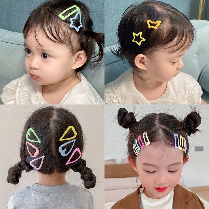 3-8 Set Jepit Rambut Poni Warna Permen Gaya Korea Untuk Anak Perempuan