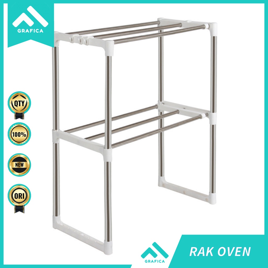 RAK DAPUR MICROWAVE BESI STAINLESS 2 SUSUN SERBAGUNA KUALITAS TERBAIK / TEMPAT OVEN DAPUR MASAK RAK 