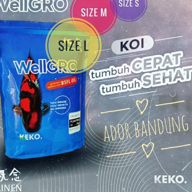 Pakan Pelet Koi Growth Original Gainen Wellgro 2kg - Floating - WellGro, M