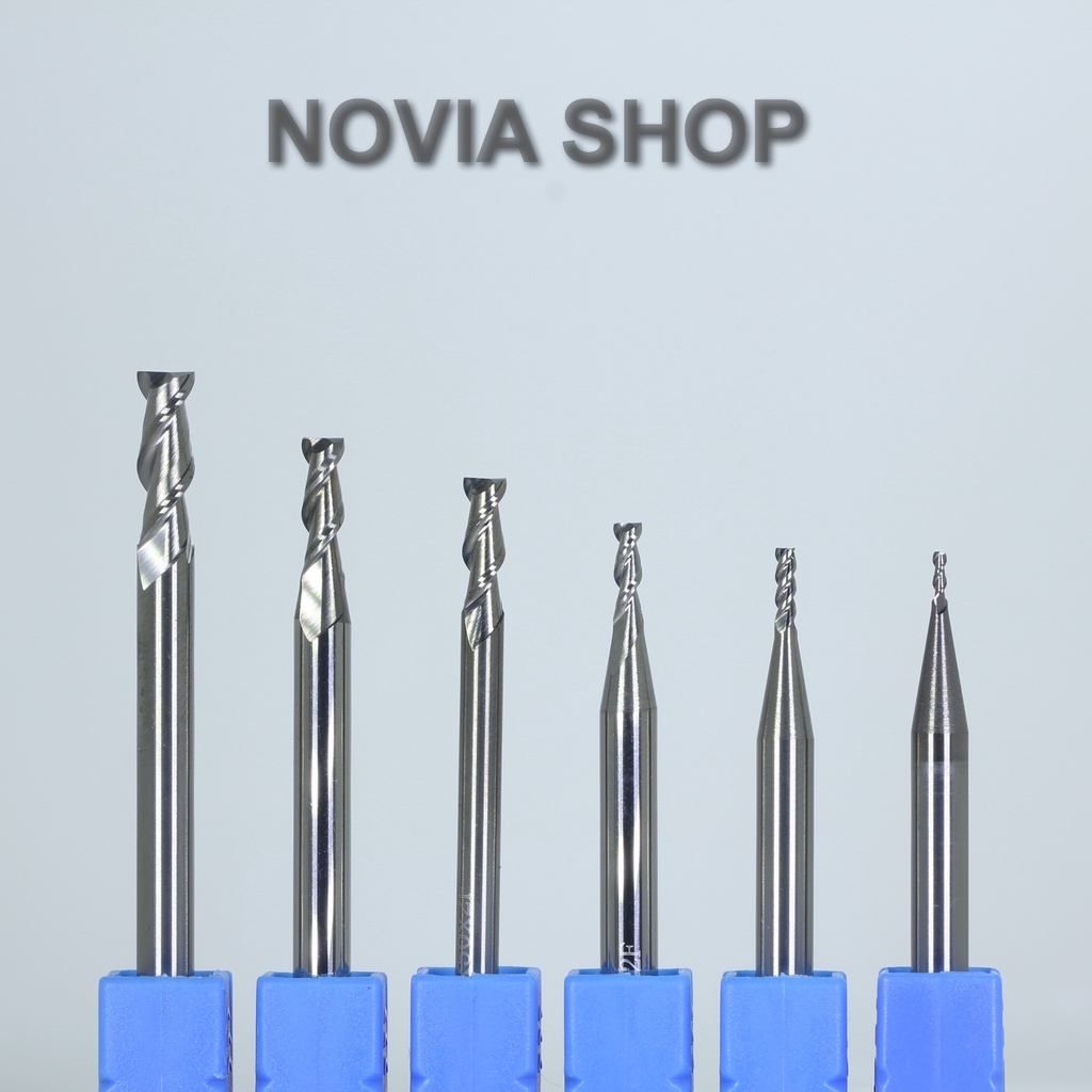 Mata CNC 2 Flute HRC 45 Tungsten Carbide Endmill Aluminium Kuningan