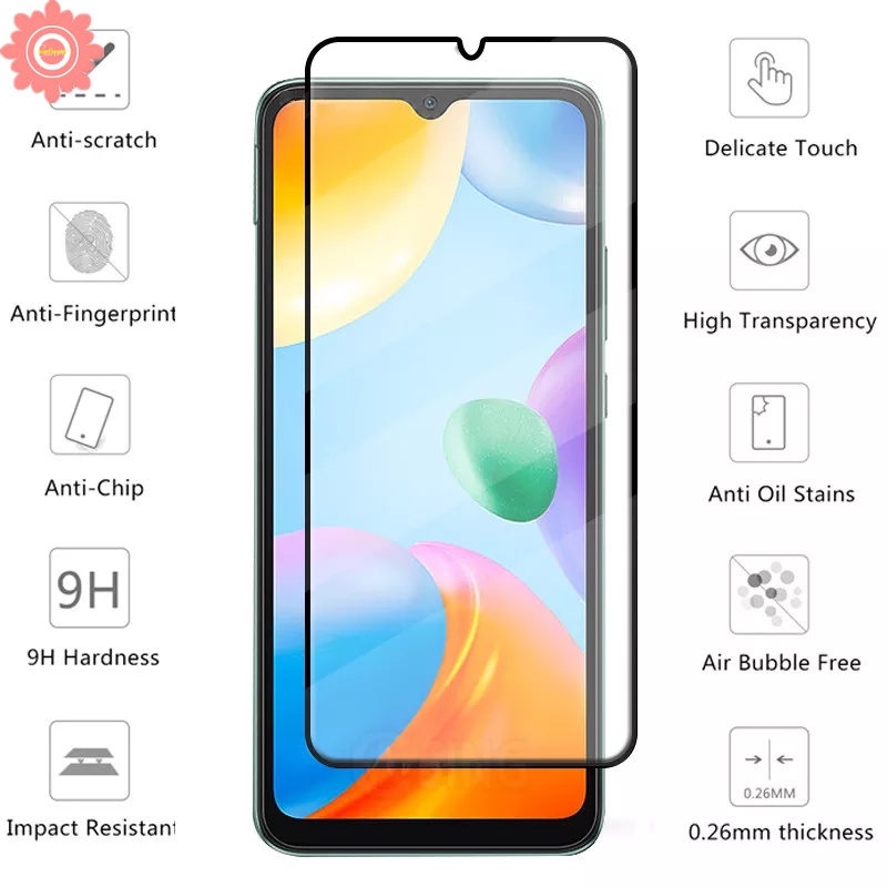 Tempered Glass 9D Full Coverage Untuk Redmi A1 10 10C 10A 9 9T 9A 9C 8 8A Redmi Note 11 10 8 9 10pro 10s 11pro 9pro 9s Poco X3 NFC Pro M3 12X 11 Lite F4 12t Pelindung Layar Tempered Glass