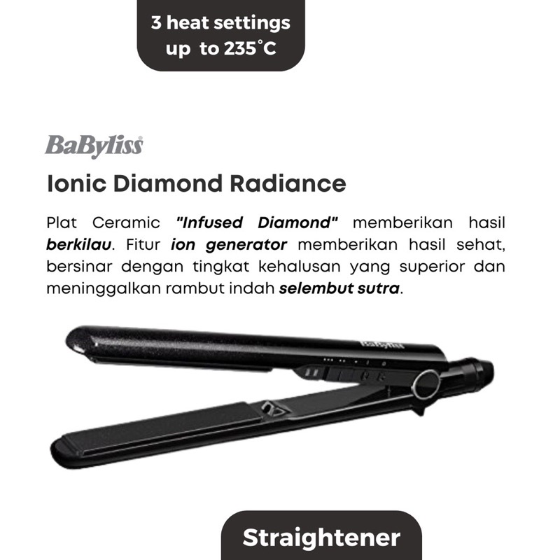 Babyliss Paris Ionic Diamond Radiance Straightener 2098BDH