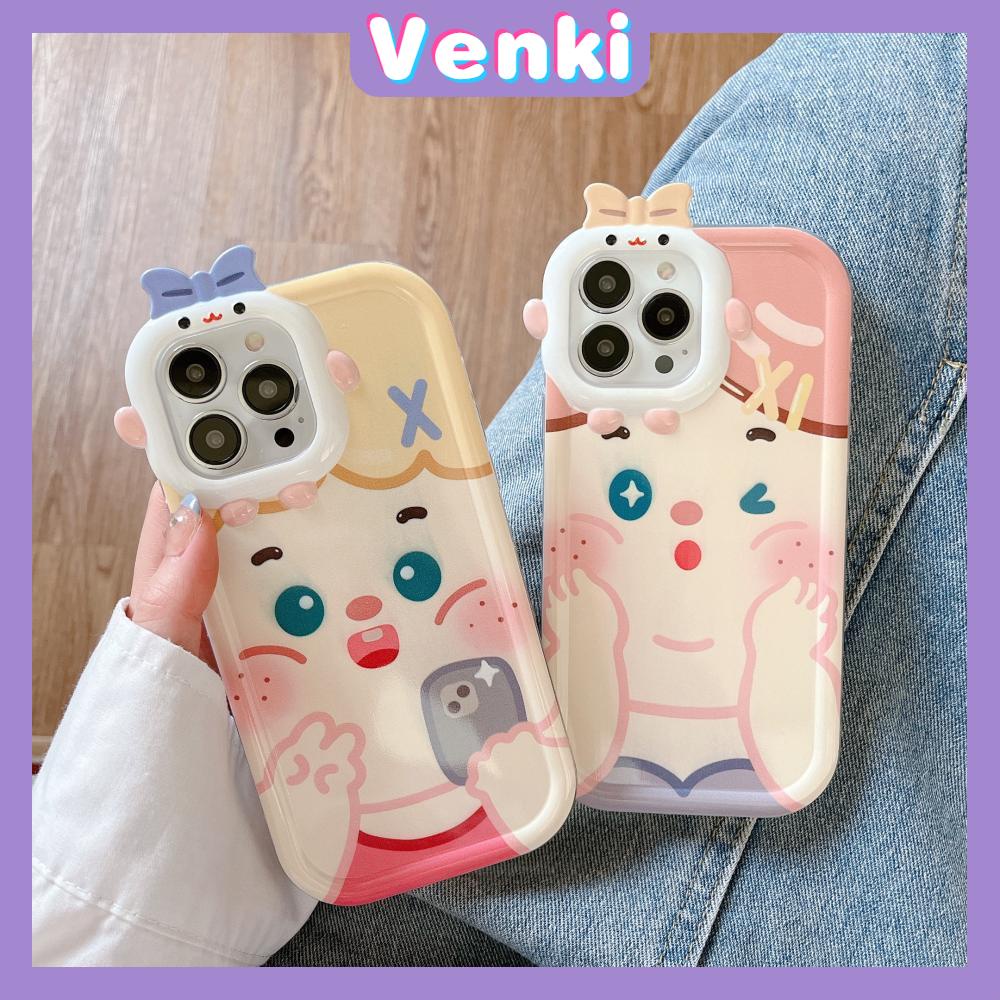 iPhone Case Silicone Soft Little Monster Case Glossy Cute Cartoon Couple Airbag Shockproof Protection Camera Compatible For iPhone 14 Pro Max 13 12 11 Pro 7 8 Plus XR