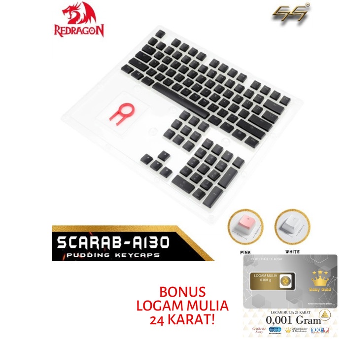 Redragon Mechanical Keyboard PBT Pudding Keycaps Redragon SCARAB A130 Keycaps