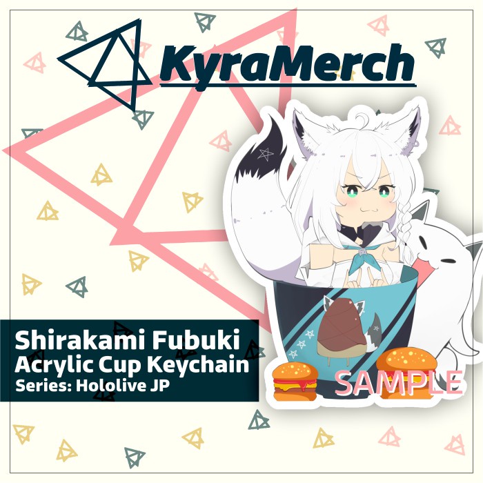 Keychain Teacup Hololive Shirakami Fubuki
 | KyraMerch Anime Fanmerch Dealer