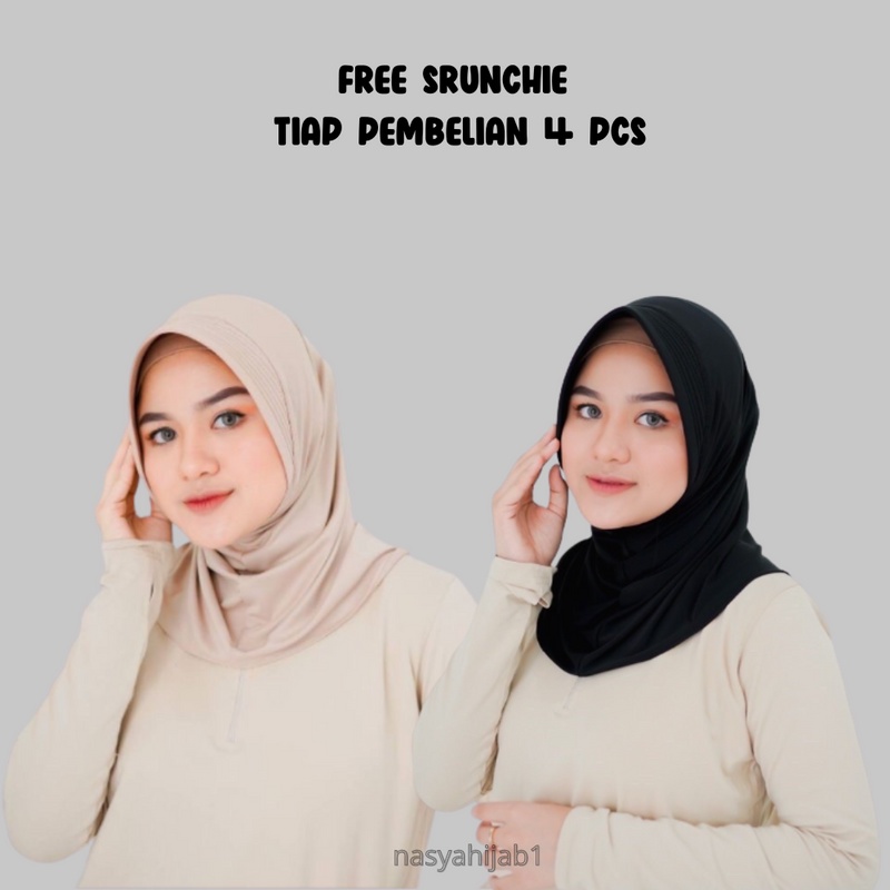 Bergo Jersey Premium / Hijab Sporty Pendek / Jilbab Instan