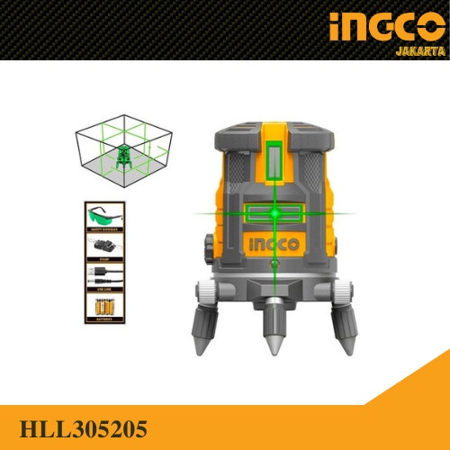 Laser Level Waterpass (5-Line) Self-Leveling Laser INGCO HLL305205