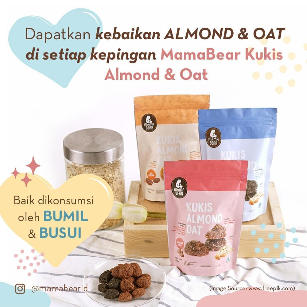 MamaBear Kukis Almond Oat | Pelancar ASI | ASI Booster