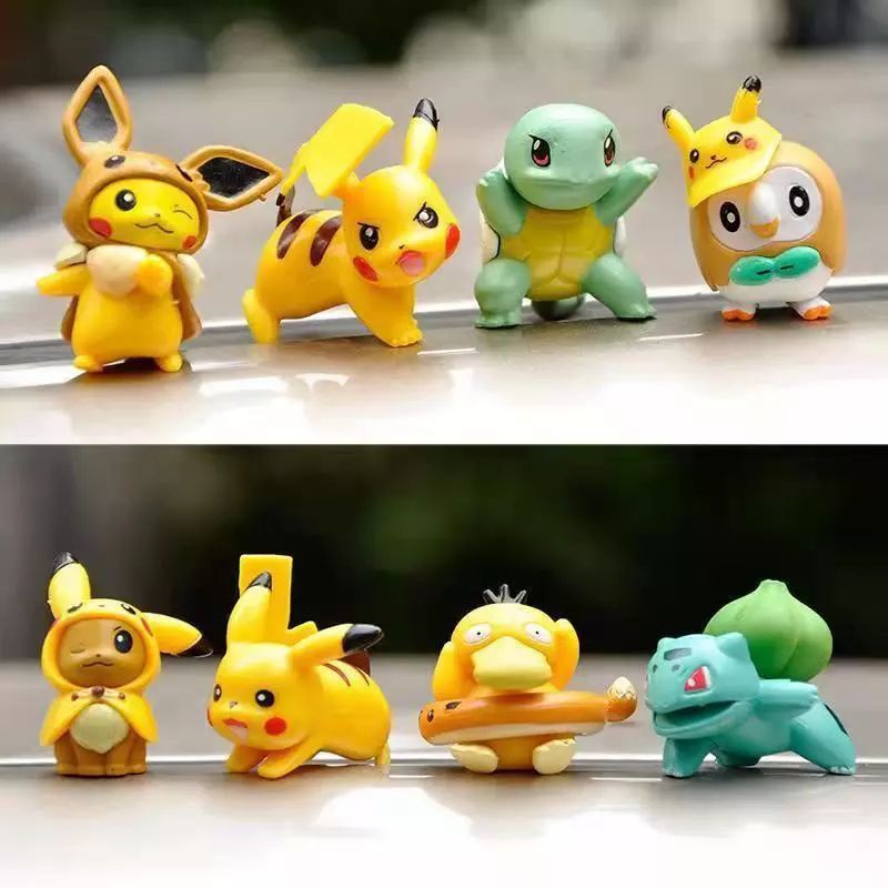 Mainan Figure Pokemon Go Pikachu Set 8 Miniatur Topper cake Pajangan