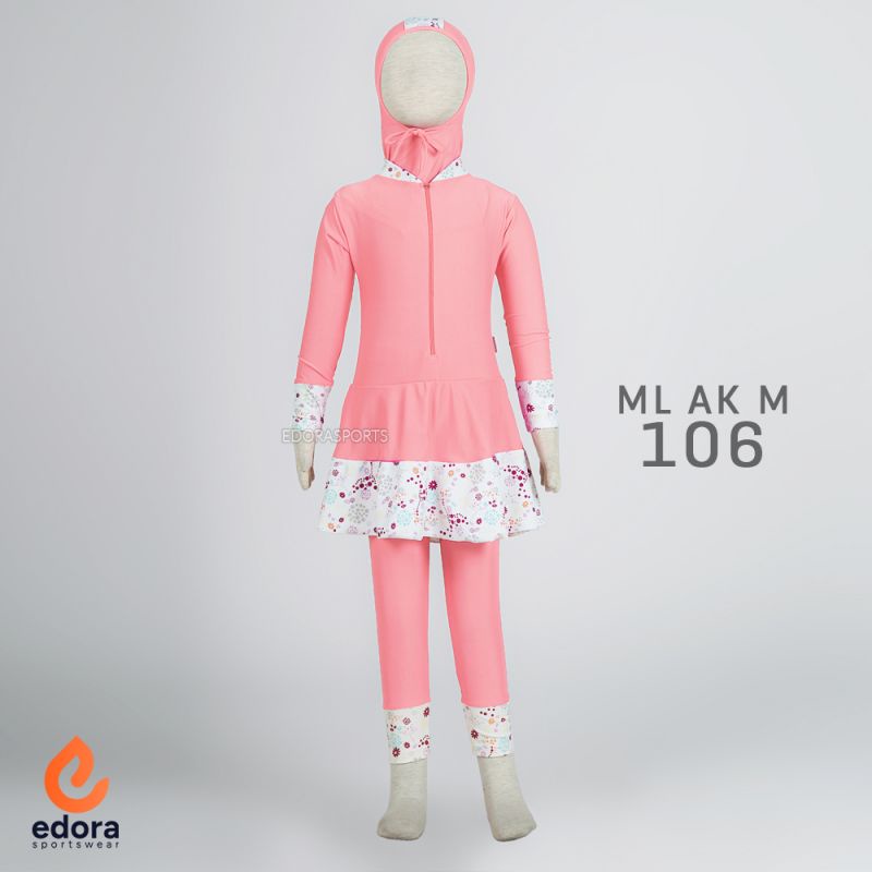 Baju Renang Anak Cewe Muslim Usia TK Muslimah Kids ML AK EDORA