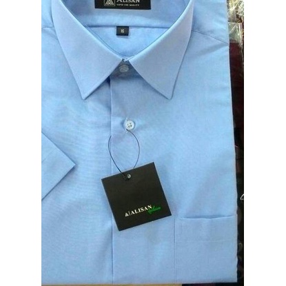 Kemeja Pria Alisan Reguler Pendek Maroon, Biru B2, Navy B7 (Cek Info) - hijau h9, M