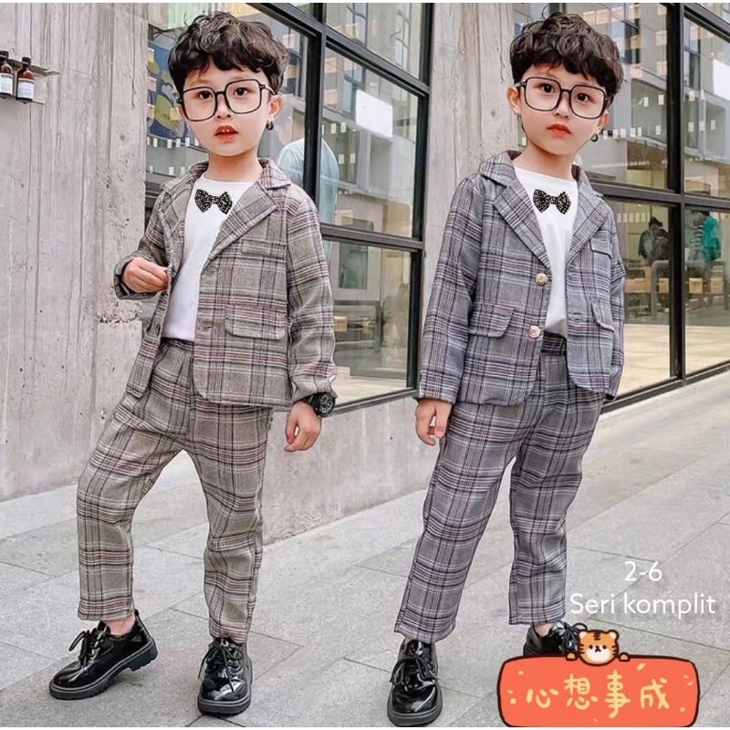 SETELAN JAS ZARA ANAK SET 3 IN 1 DASI IMPORT (2-6 T)