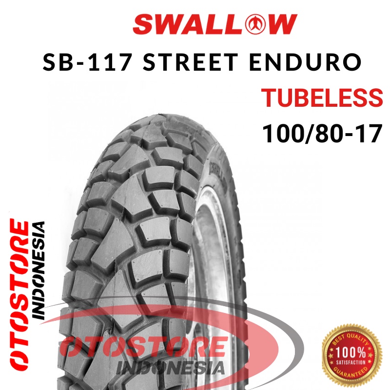 Ban Luar Motor Swallow SB-117 STREET ENDURO 100/80-17 RING 177 Tubeless  ban motor