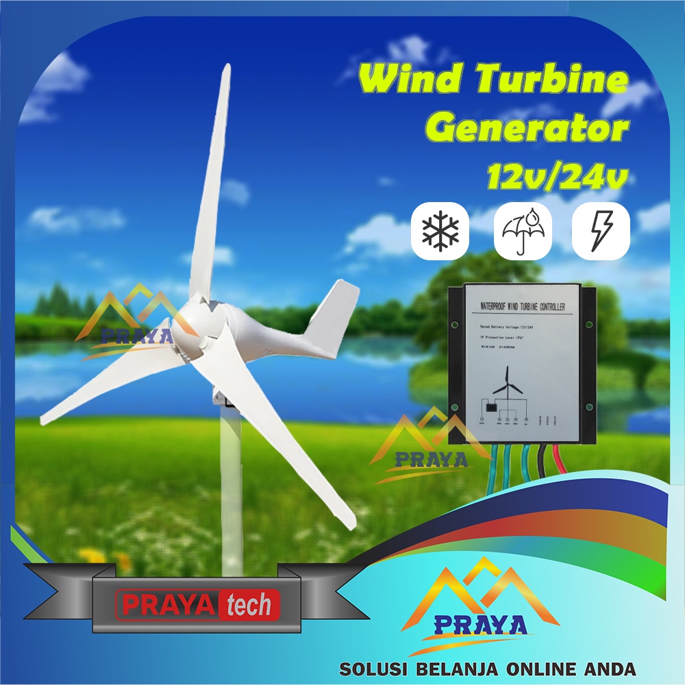 wind turbine turbin listrik tenaga angin bukan surya solar panel 400WATT