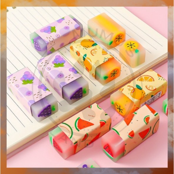 

PENGHAPUS LUCU MOTIF BUAH GRAPES ORANGE WATERMELON ERASER UNIK