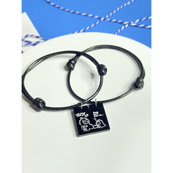 Gelang Couple Magnet Dino Cute Persegi Tali 2mm gift box