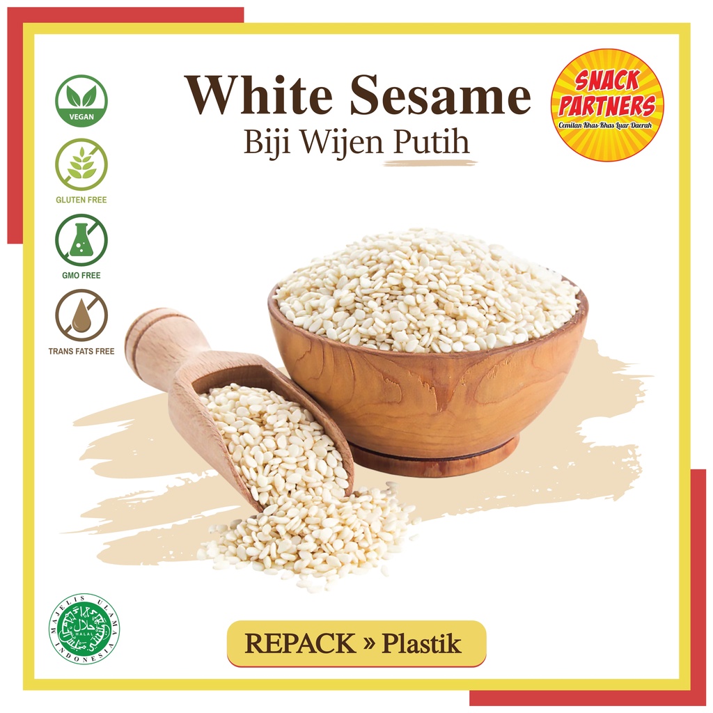 

BIJI WIJEN PUTIH Mentah / Natural Raw White Sesame Seeds REPACK 100 gr / 250 gr / 500 gr - Taburan Rempah Makanan Korea Jepang Premium Quality / Iri Goma Shiro Irigoma Kuro Seed