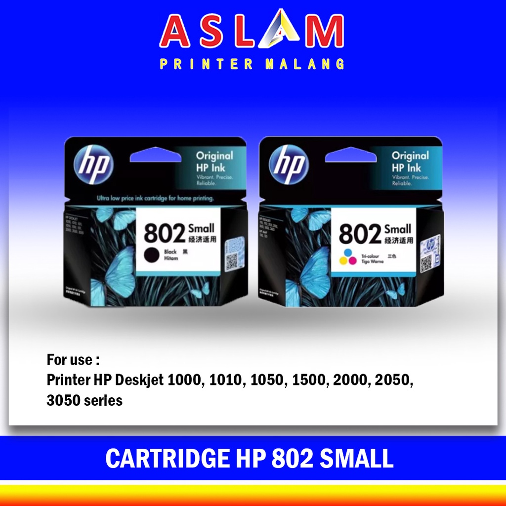 Tinta HP 802 small Cartridge HP 802 small Black color HP802 Color Original Printer HP