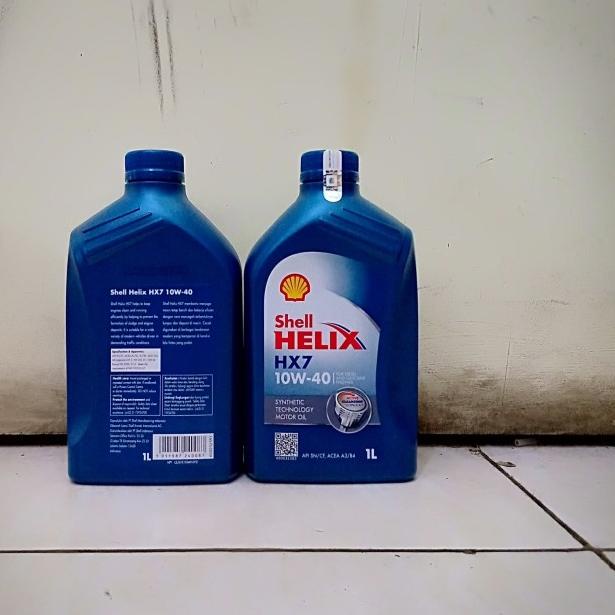 Oli Mesin Shell Helix HX-7 Berhologram ORI SAE 10W-40 Kemasan 1 Liter