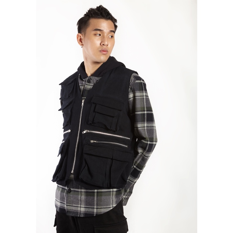 OCWA TRAVIS BLACK DENIM VEST
