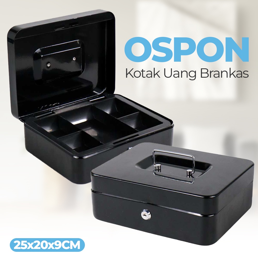 Kotak Brankas Uang Perhiasan Cash Safebox Key Lock 25x20x9CM - HC-6605 - 7RTH5TBK Black