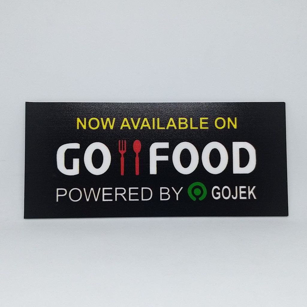 Sign GoFoodSign Board Akrilik UV Print 7x16cm