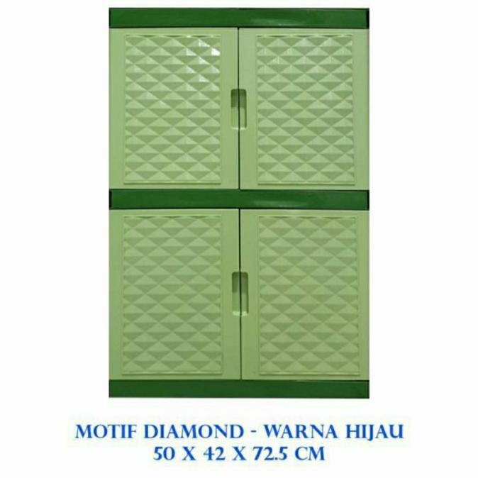 

PROMO! LEMARI PLASTIK / LEMARI PAKAIAN / RAK PLASTIK 2 SUSUN 4 PINTU stock ready