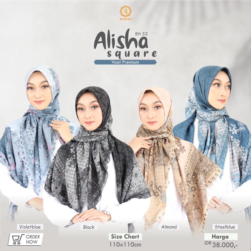 Hijab Voal Premium Motif Elxclusive Raudhah | Alisha Square