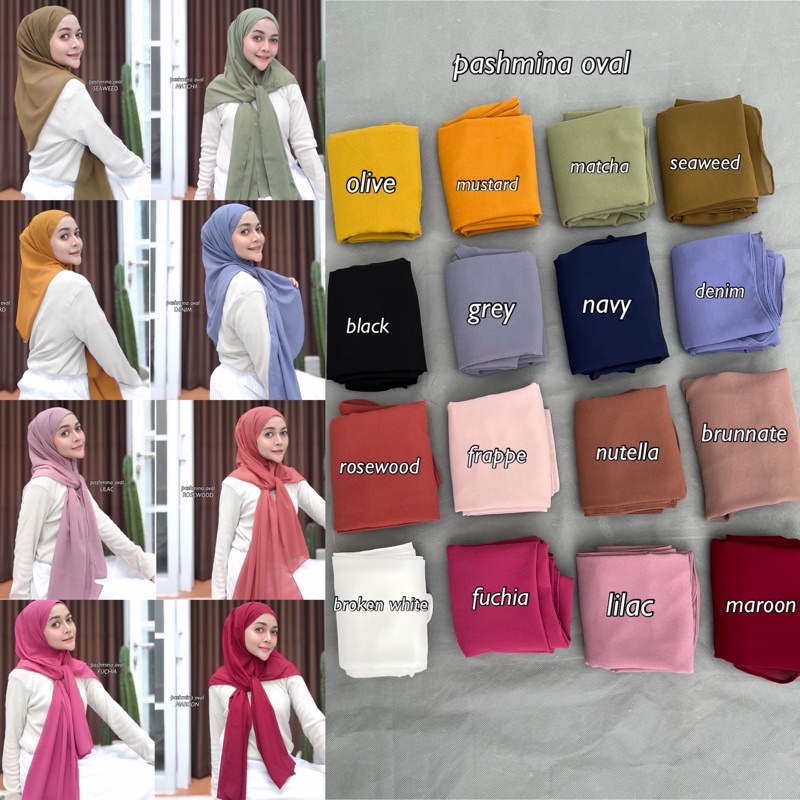 PASHMINA OVAL (Bukan instan) / PASHMINA CERUTY OVAL