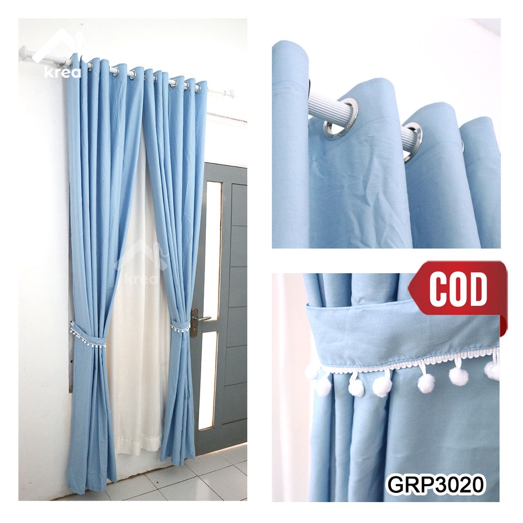 GORDEN JENDELA GORDYN PINTU TIRAI PENDEK PANJANG POLOS BAHAN KATUN CVC