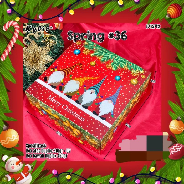 

}}}}}}] Dus Kotak Natal / Kotak Kue Natal Merah Santa