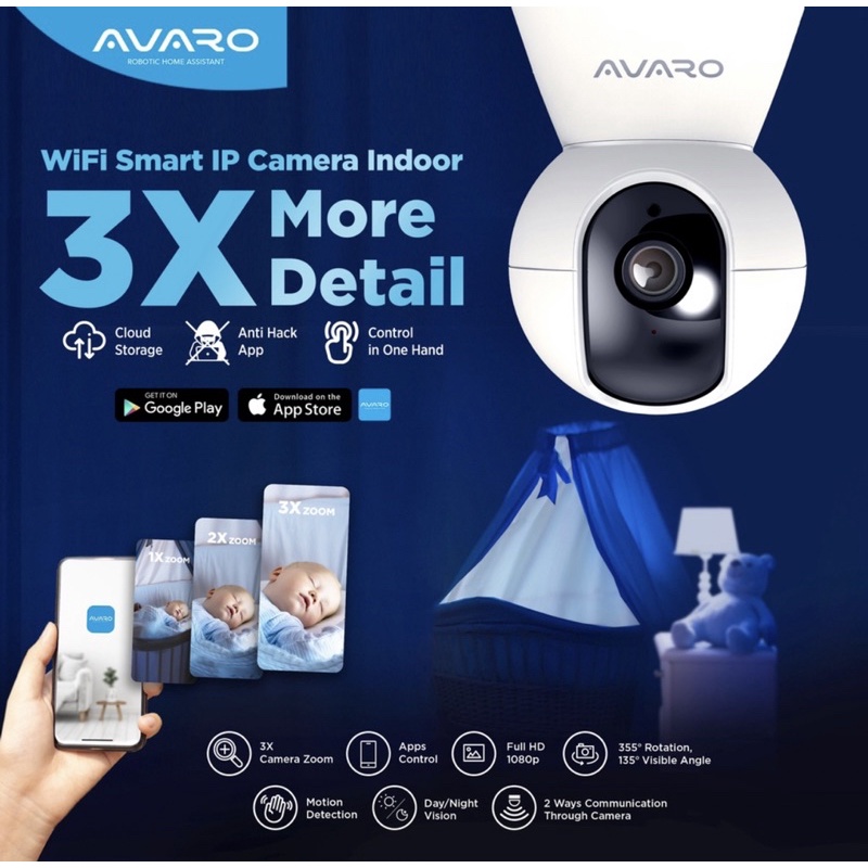 Jual Avaro Smart Cctv Wifi Ip Camera Cctv Indoor Mp Ptz Shopee Indonesia