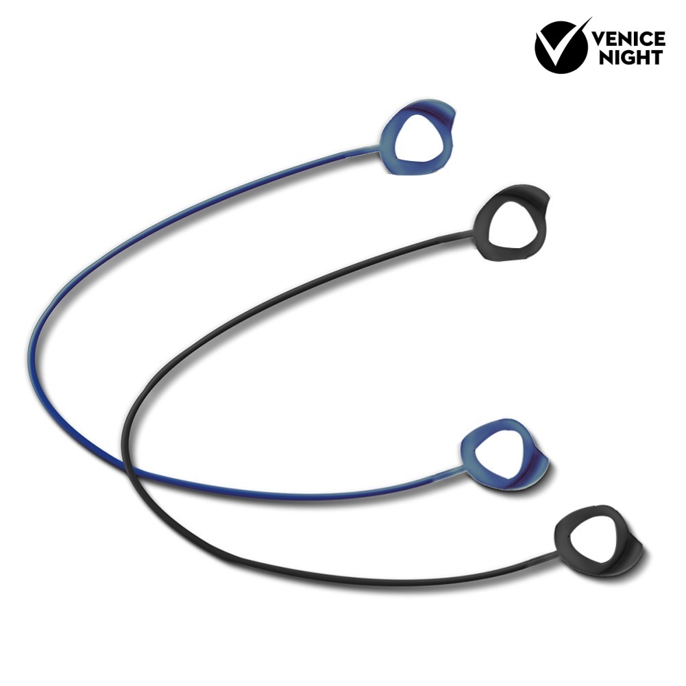 (VNEP) (Berkabel) Headset Tali Silikon Lembut Anti-hilang Tahan Keringat Earphone Kuncup Tali Leher Gantung