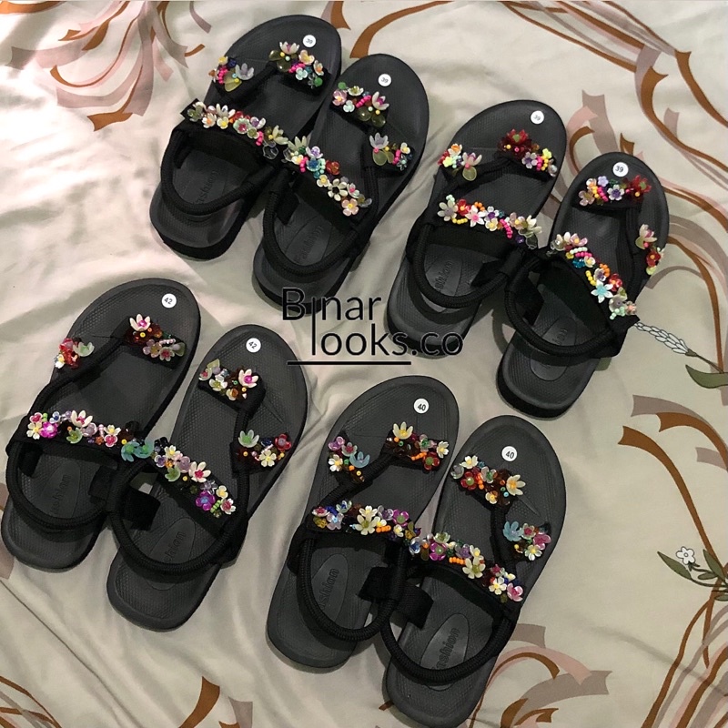 Anna summer sandals binnar looks sandals manik unik sendal unik beads sandals