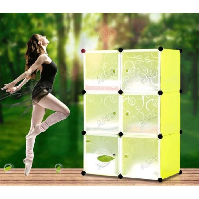 

Lemari pakaian rak serbaguna susun plastik lemari baju stock ready