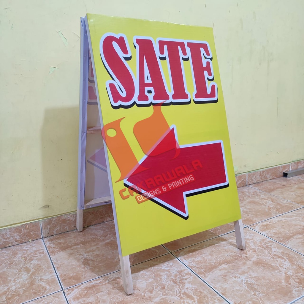 STAND BANNER KAYU UKURAN 50 X 85 - A STAND BANNER - SEGITIGA A BANNER KAYU