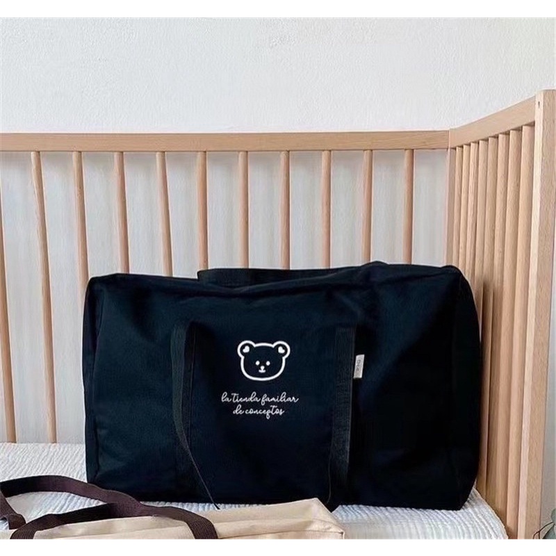 TAS BAYI BESAR BEAR SERIES WARNA BLACK AND WHITE PRINT // TAS TRAVELING SERBAGUNA JUMBO SIZE PREMIUM