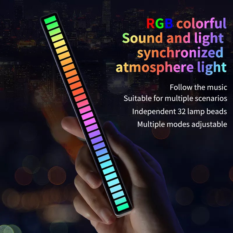 Lampu LED RGB Bar Strip Spectrum Audio Indicator Music Sound Control Lamp Music Atmosphere Light AH060 - XOBOX