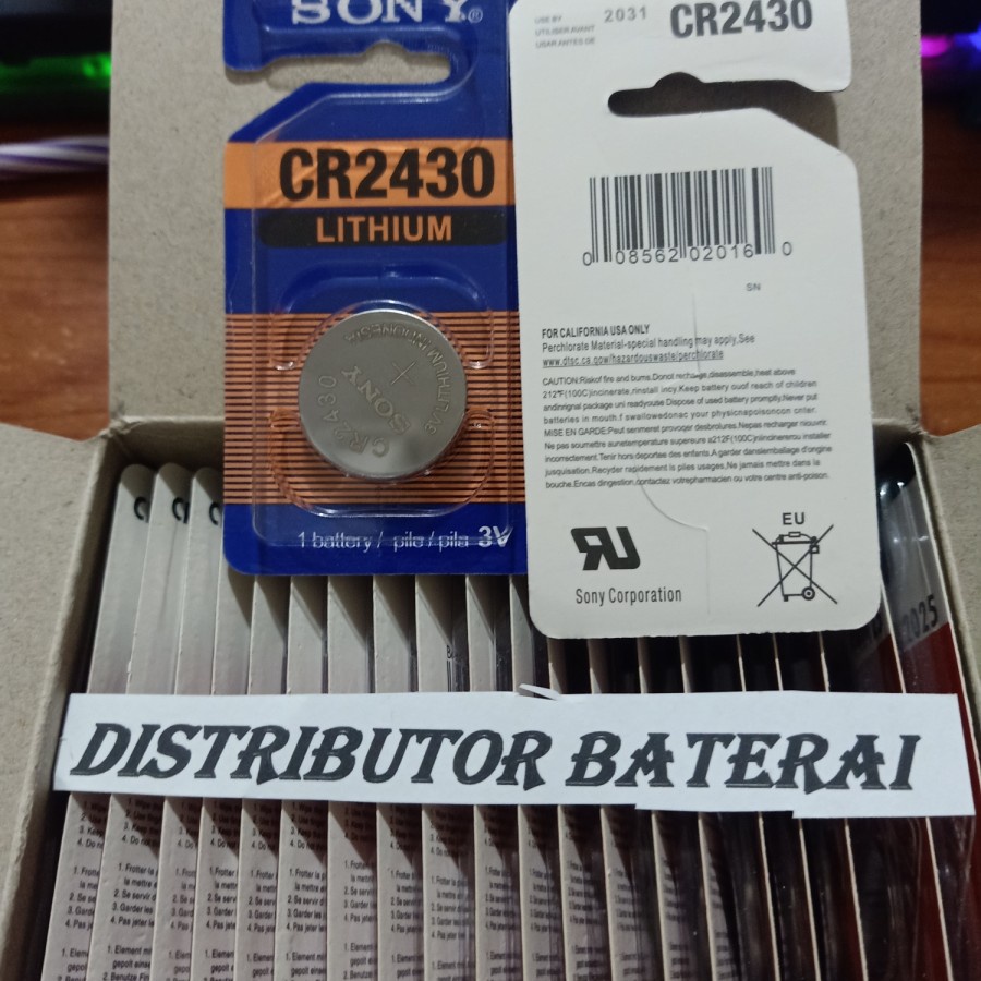 New Baterai Lithium SONY 3V CR 2430 CR2430 Battery Batre | distshop