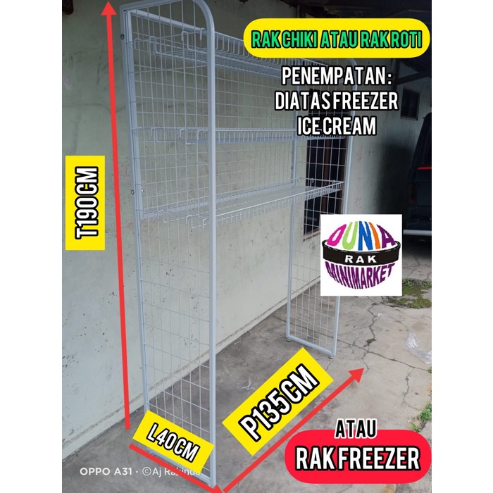 Rak Freezer Rak Chiki Rak snack diatas freezer ice cream