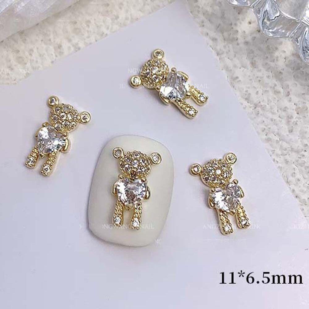 Mxbeauty Kartun Hiasan Kuku Fashion Nail Art Perhiasan Zirkon Hati Pesona Kuku Manikur Aksesoris