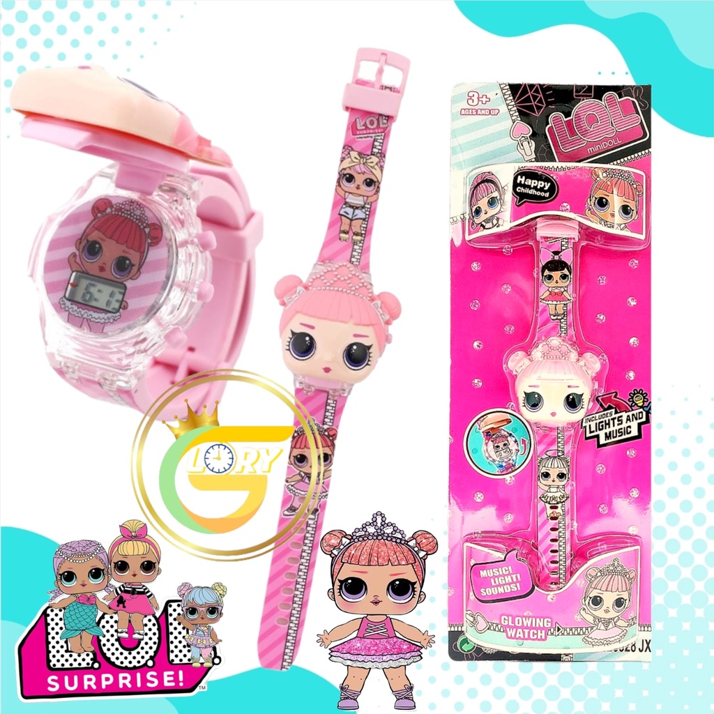 Terbaru Jam Tangan Anak Musik Melody Karakter Cewek Lampu Musik Warna Warni Lampu Music