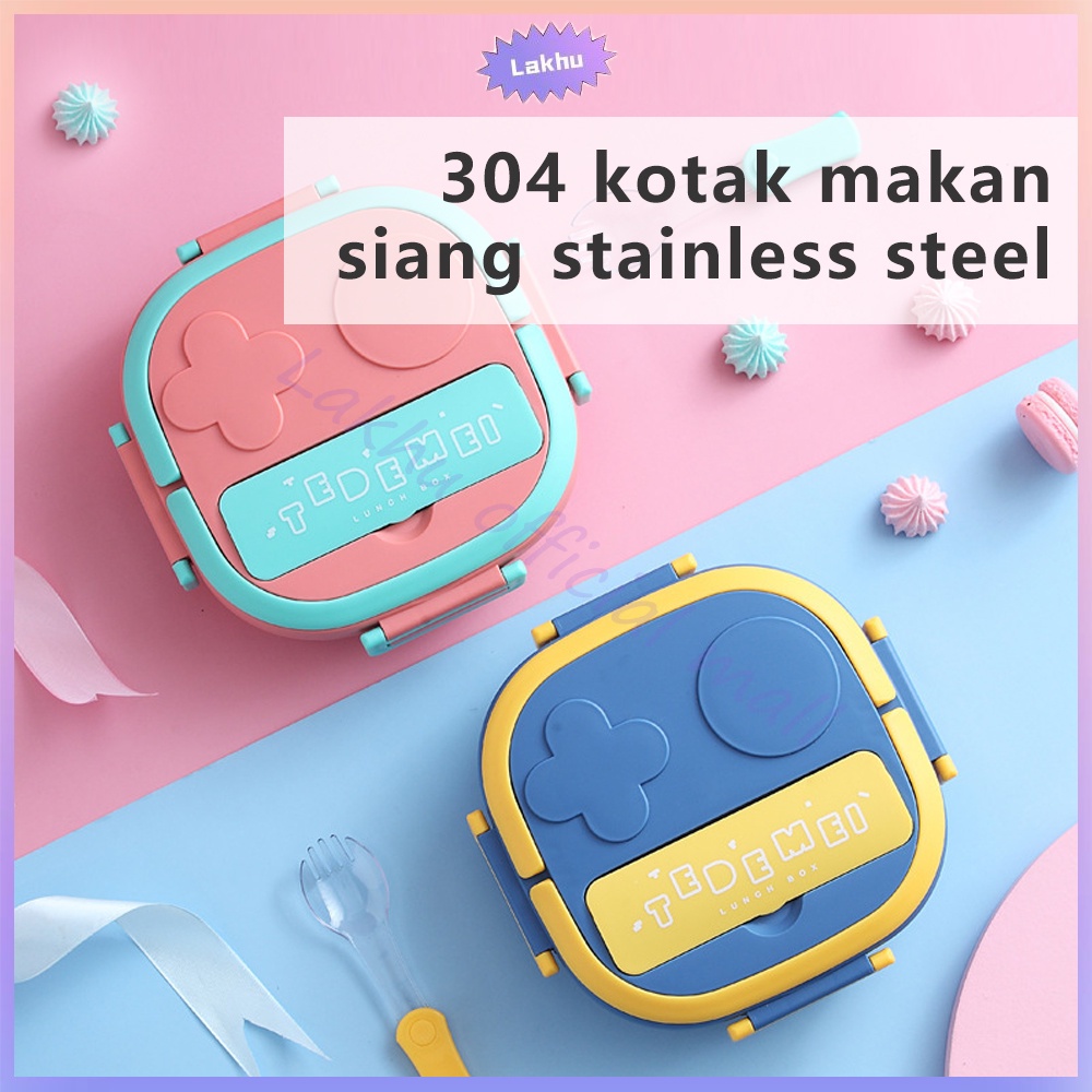 Lakhu kotak makan anak stainless 304 anti karat tempat makan anak lunch box stainless anak