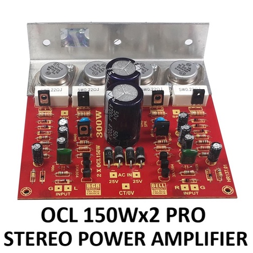 Kit Power Amplifier OCL Pro 300W Stereo ( 2x150W ) 300 Watt Transistor Pinal Jengkol MJ2955-2N3055 TO3