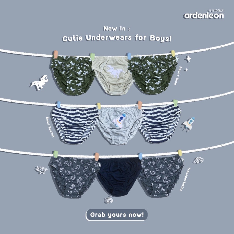 Ardenleon Celana Dalam Anak Boys Briefs (3pcs per pack)