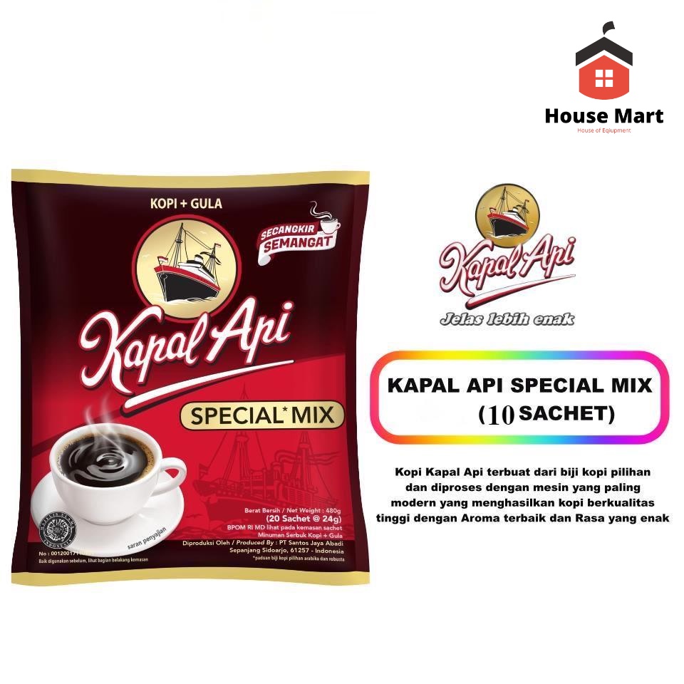 Kopi Hitam Kopi Kapal Api Special Mix 1 Renceng isi 10 Pcs