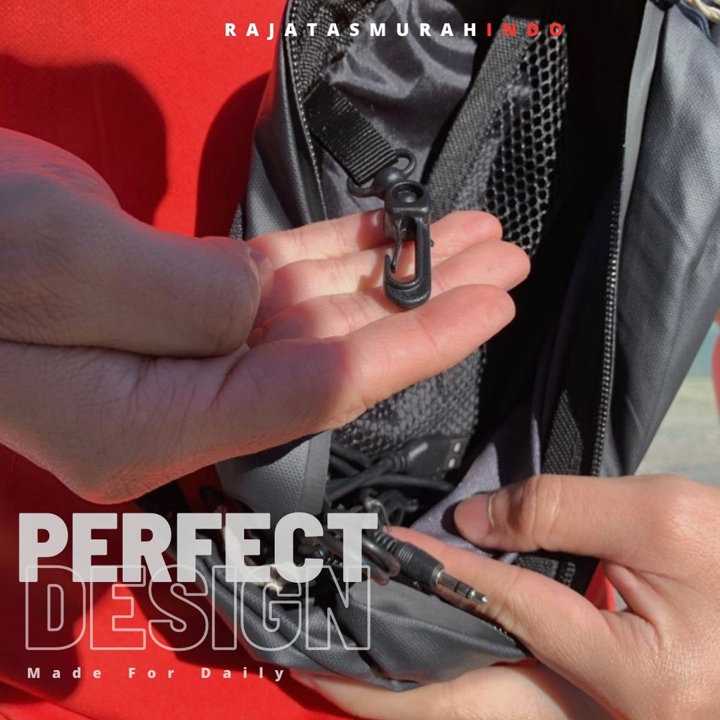 PTS - GEAR BAG 13136 - WAIST BAG COWOK WAISTBAG 2 IN 1 PORT - BEST QUALITY - PU LEATHER