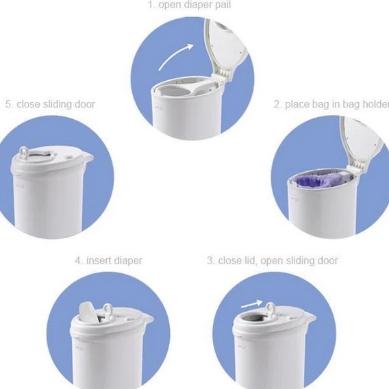 Ubbi Diaper Pail - Nappy Pail Diapers Baby Tempat Sampah Popok Diapers Trash Can Tempat Sampah Popok Baby