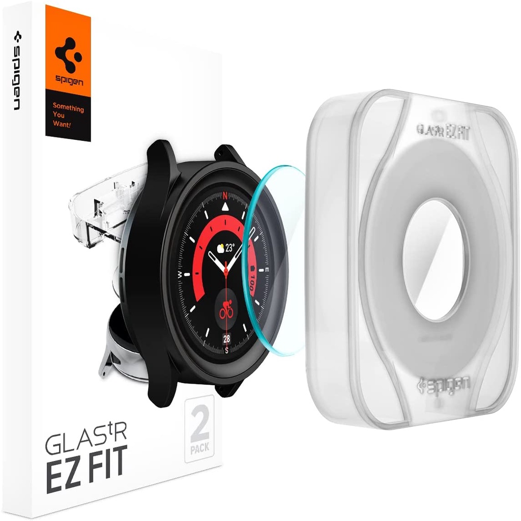 Tempered Glass Samsung Galaxy Watch 5 Pro Spigen Ez Fit Glas tR Clear Screen Guard Protector Anti Go