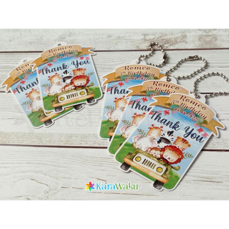 

Zoo Animal Thanks Tag / Hang Tag Souvenir - Jungle